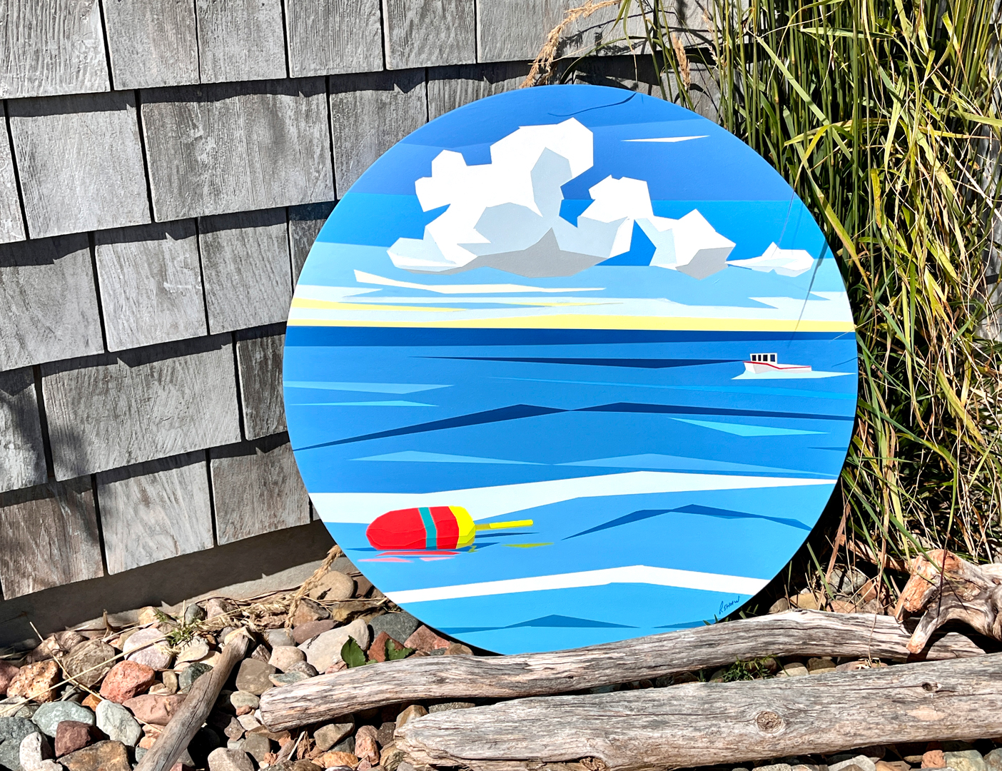 original painting by artist Rob Shaw, Losy Buoy Too