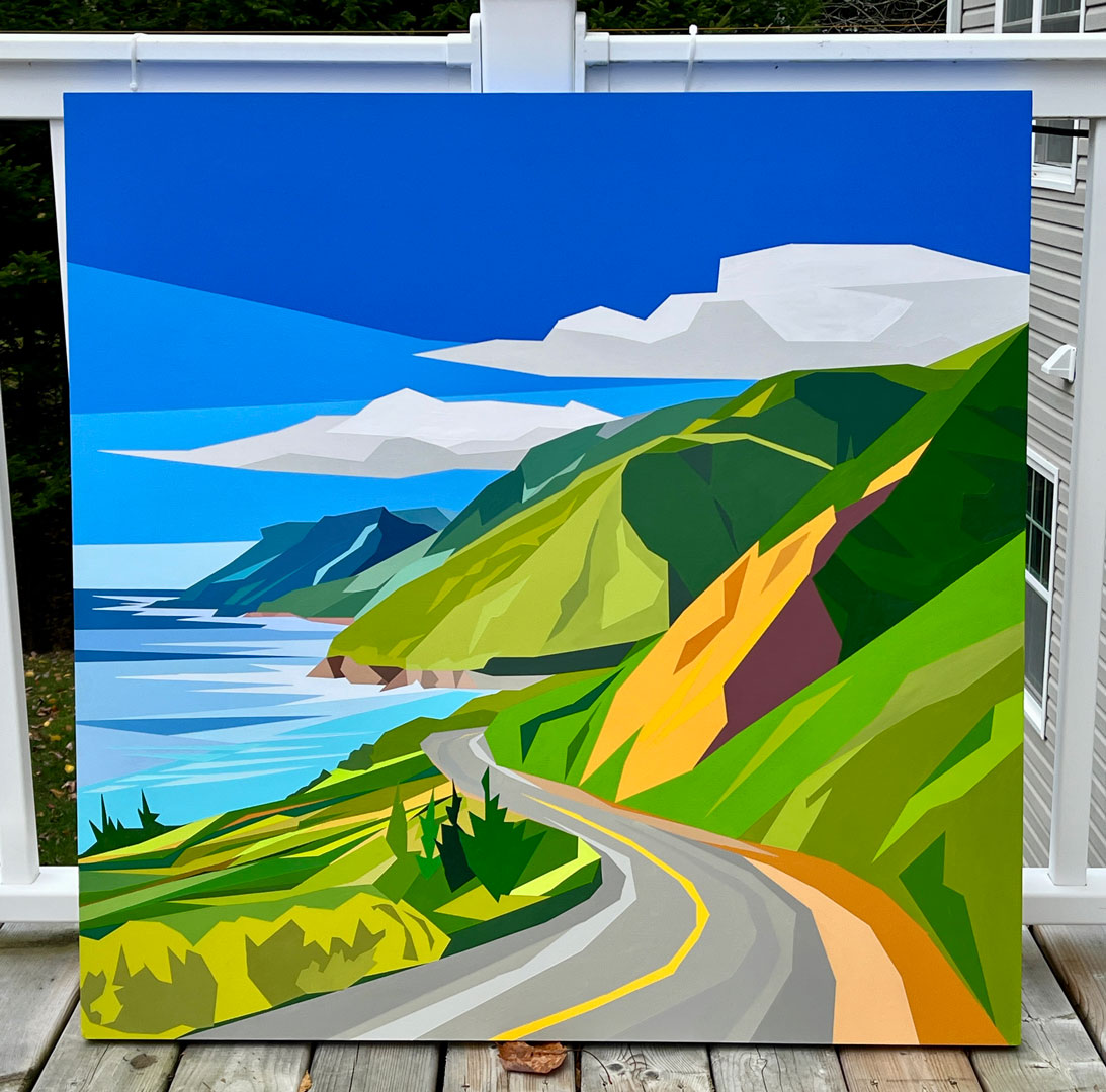 original painting by artist Rob Shaw, Let's Stop Here!