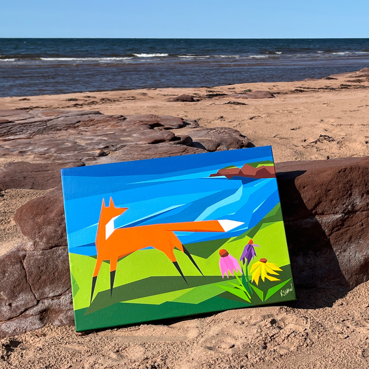 original painting by artist Rob Shaw, Blooming Distractions