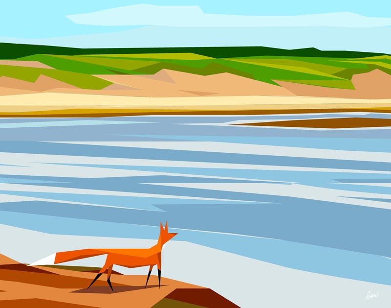 original illustrations by artist Rob Shaw, Ocean Breeze