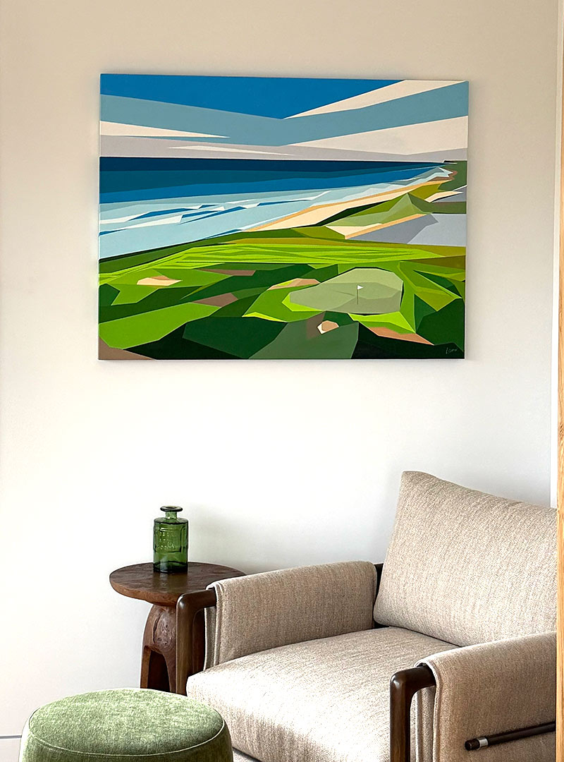 original painting by artist Rob Shaw, The Links are Calling