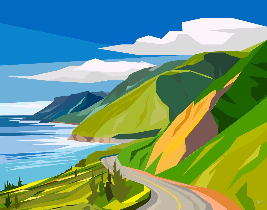 original illustrations by artist Rob Shaw, Let's Stop Here!